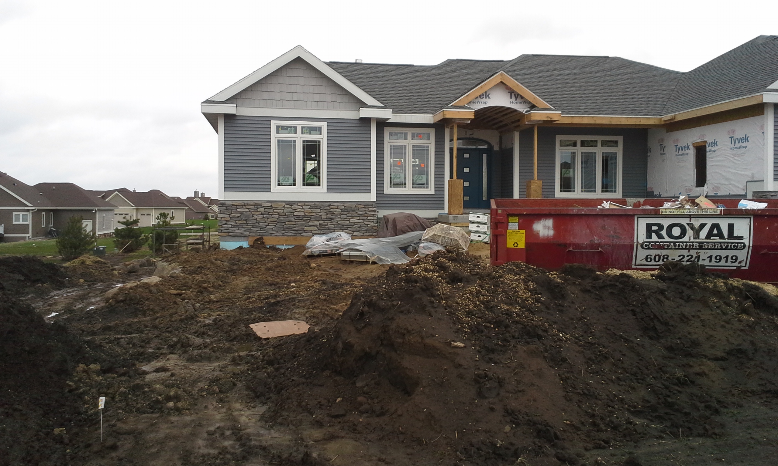 Making progress in building Madison Parade of Homes 2014 Landscaping